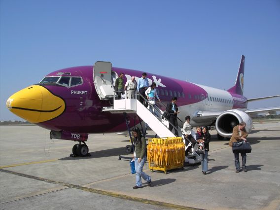 Nok Air Boeing 737–400 in Udon Thani