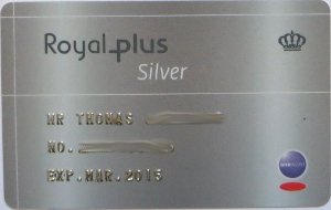 Royal Plus, Royal Jordanian Airlines Meilenprogramm, Royal plus Silver Mitgliedskarte 2014