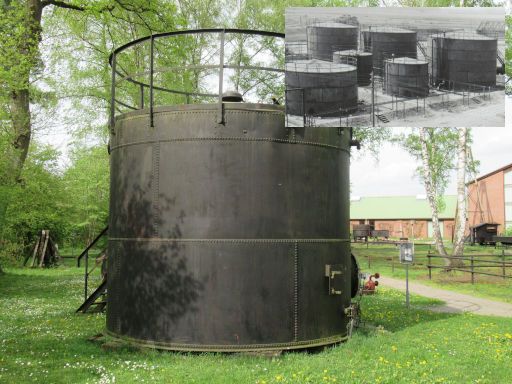 Deutsches Erdölmuseum Freigelände, Wietze, Deutschland, Öltank aus 1905 40 m³