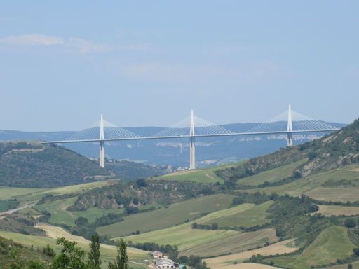 Viaduc de Millau, Autobahnbrücke, Millau, Frankreich, Ansicht von Westen