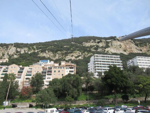 Cable Car Gibraltar, Gibraltar, Strecke Blick zur Mittelstation