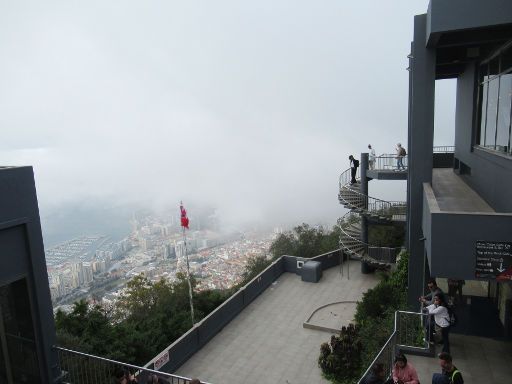 Cable Car Gibraltar, Gibraltar, Bergstation 412 m Höhe Aussichtsplattform, Restaurant und Bar