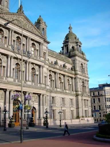 Glasgow, Großbritannien, City Chambers Außenansicht