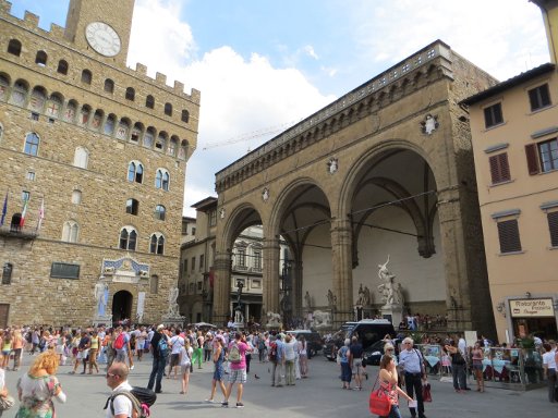 Florenz, Italien, Piazza della Signoria am Palazzo Vecchio