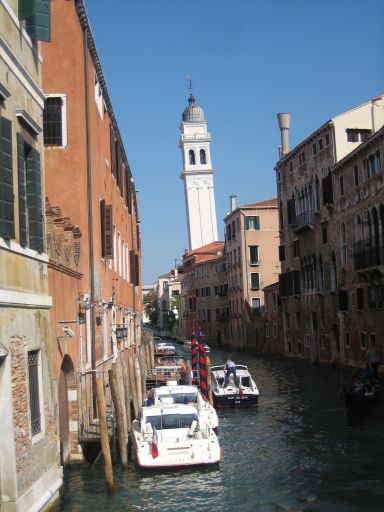 Venedig, Italien, schiefer Turm San Giorgio dei Greci