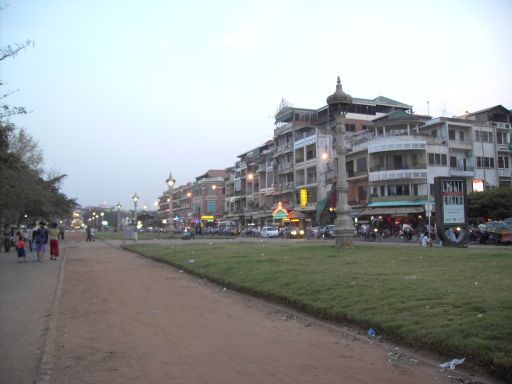 Phnom Penh, Kambodscha, Häuser an der Uferpromenade