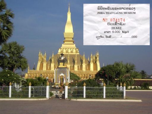 Vientiane, Laos, Phrathat Luang, Eintrittskarte
