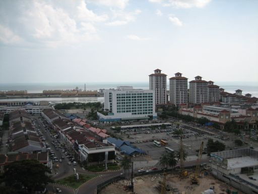 Hotel Equatorial, Melaka, Malaysia, Blick vom Balkon