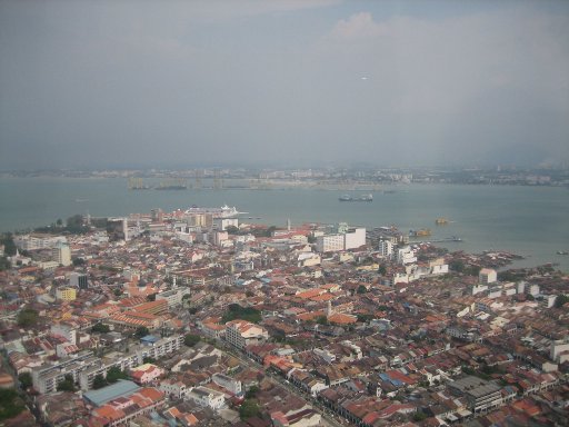 Georgetown, Penang, Malaysia, Blick aus der 56.Etage vom KOMTAR
