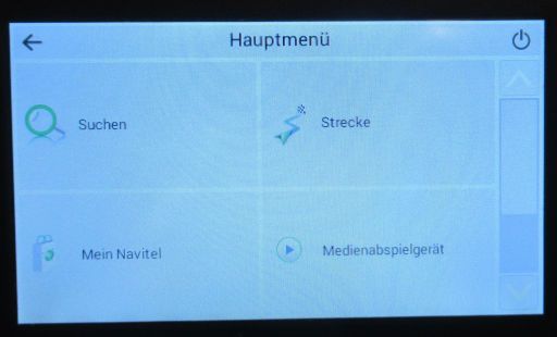 NAVITEL® F150, Gerät mit Hauptmenü