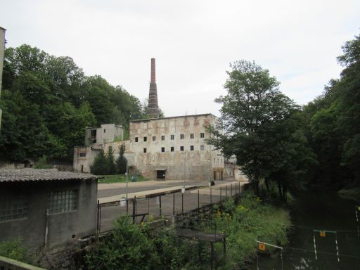 Ehemaliges Walterwerk, Leśna - Leschna, Polen, altes Walterwerk am Fluss Kwisa