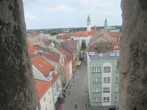 Wieża Bracka - Brüderturm, Lubań - Lauban, Polen, Ausblick Richtung Rathaus