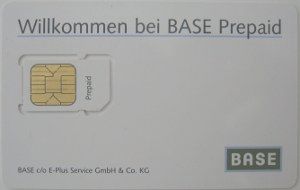 BASE prepaid SIM Karte, SIM Karte im Kunststoffkartenhalter