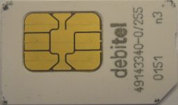 debitel T–Mobile (D) xtra, SIM Karte UMTS und GSM Rückseite