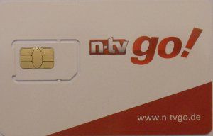 n–tv go! prepaid SIM Karte, SIM Karte im Kunststoffkartenhalter