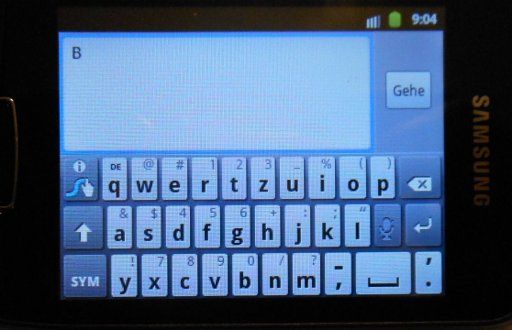 Samsung Galaxy Mini S5570, virtuelle Tastatur