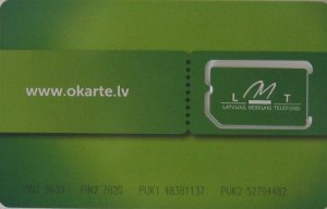 O!Karte, prepaid UMTS SIM Karte, Lettland, SIM Karte mit Kunststoffkarte