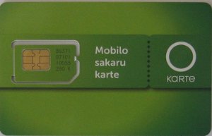 O!Karte, prepaid UMTS SIM Karte, Lettland, SIM Karte mit Kunststoffkarte Rückseite