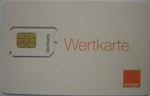 orange™, Wertkarte, prepaid UMTS SIM Karte, Österreich, SIM Karte im Kunststoffkartenhalter