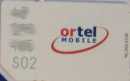 Ortel Mobile, prepaid SIM Karte, Niederlande, Rückseite