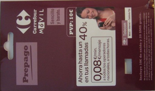 Carrefour Móvil prepaid SIM Karte Spanien, Starter Set