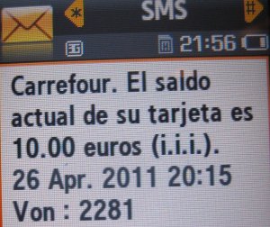 Carrefour Móvil prepaid SIM Karte Spanien, Kontostand Startguthaben