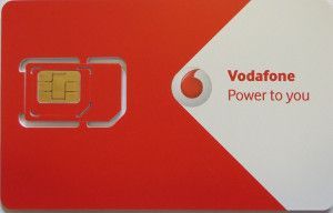 Vodafone SIM prepago, prepaid UMTS SIM Karte, Spanien, SIM Karte im Kunststoffkartenhalter