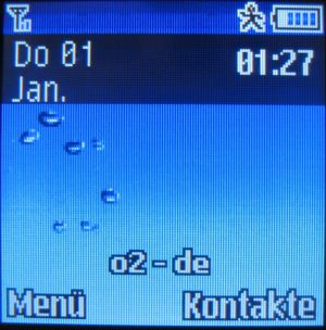 Samsung, Mobiltelefon, GT–E1080, o2 Provider Bildschirm