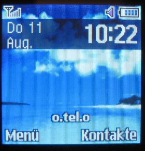 Samsung, Mobiltelefon, GT–E1080i, o.tel.o Provider Bildschirm