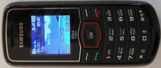 Samsung, Mobiltelefon, GT–E1087T, Ansicht von oben