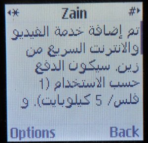 Samsung, Mobiltelefon, GT–E1087T, Display mit arabischer Schrift