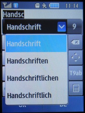 Samsung, Mobiltelefon, GT–S3370 Corby, Tastatur SMS Eingabe mit T9 Wortvorschlägen