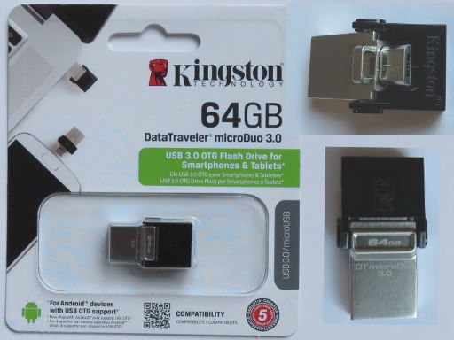 Kingston® Data Traveler® microDuo 3.0 USB mit 64 GB