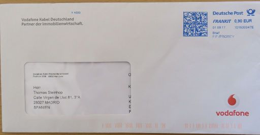Deutsche Post, eFILIALE® Briefversand Ausland Deutschland – Spanien im August 2017 mit 9 Tagen Laufzeit