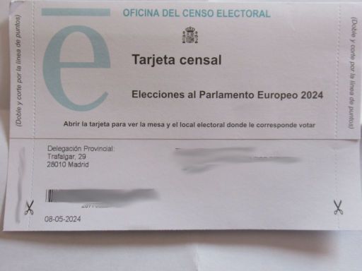 Europawahl Auslandsdeutsche in Spanien Briefwahl 2024, Wahlbenachrichtigung im Briefkasten