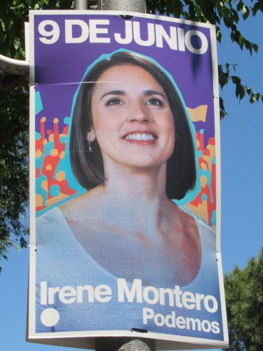 Europawahl Auslandsdeutsche in Spanien Briefwahl 2024, Plakat Irene Montero Podemos