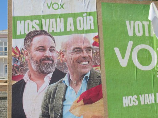 Europawahl Auslandsdeutsche in Spanien Briefwahl 2024, Plakat VOX nos van a oír