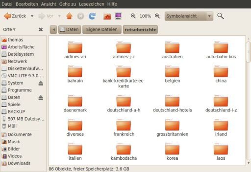 Ubuntu, 10.04, LTS, Lucid Lynx, Dateimanager Nautilus