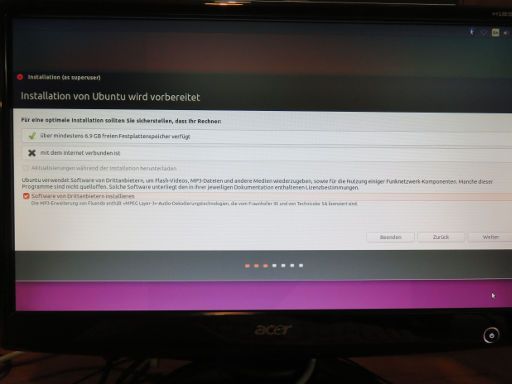 Ubuntu 15.10, Installation wird vorbereitet, Software von Drittanbietern installieren