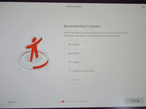 Linux™ Ubuntu® 24.04 LTS, Auswahl Barrierefreiheit