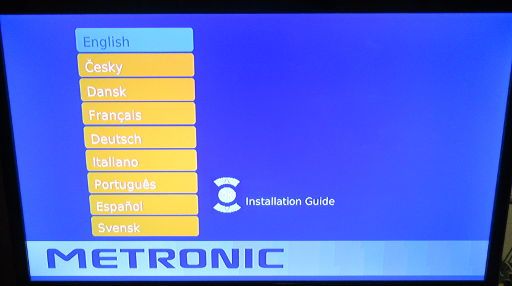 Metronic TouchBox HD3, Satelliten Receiver DVB-S2, Auswahl Sprache