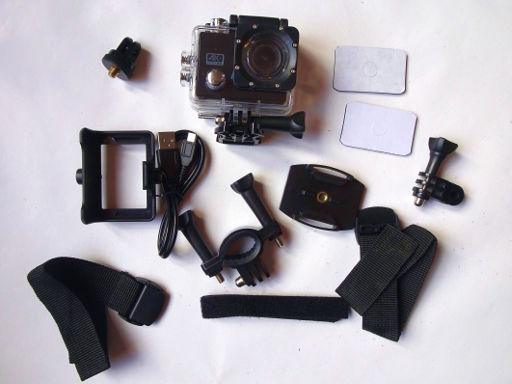 NK®  Action Camera 4K, Lieferumfang mit Kamera, Gehäuse, Halterungen, Verbindungskabel