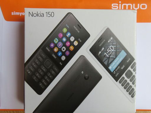 Mobiltelefon, Nokia 150 Dual SIM, Lieferung von simyo Spanien, Verpackung von Nokia 150 black