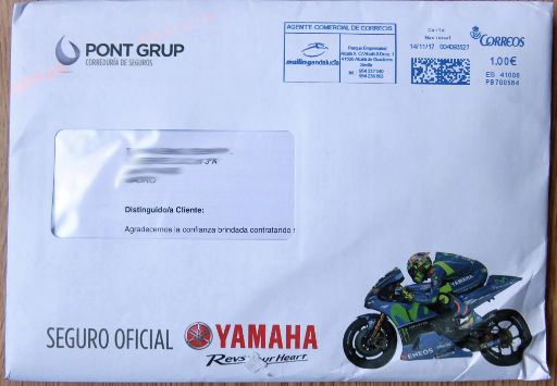 Pont Grup Versicherungen, Spanien, Vertragsunterlagen per Briefpost