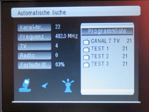Prixton® TV 1000, portabler DVB–T Fernseher, Sendersuche