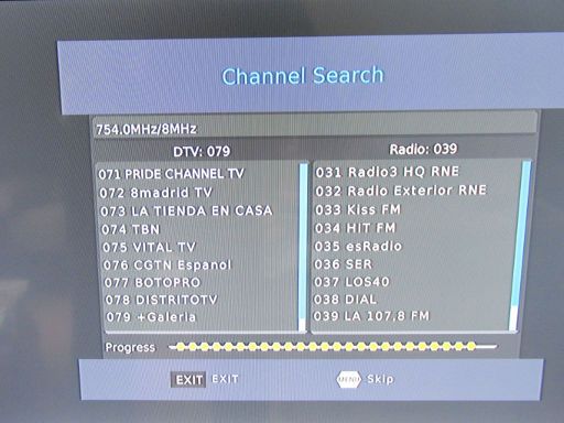 Strong SRT 8209 DVB-T2 HD Receiver, Fernseh und Radio Senderliste