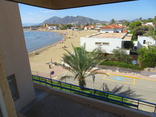 Hotel Bahía, Puerto de Mazarrón, Spanien, Blick aus Zimmer 124 Richtung Strand und Meer