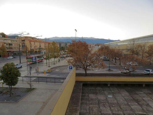 Hotel H2 Granada, Spanien, Blick aus Zimmer 123 Richtung Busbahnhof