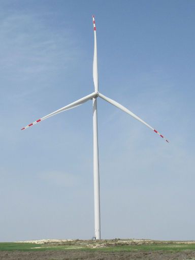 edp Windpark Las Herrerías, Aragón, Spanien, Windrad Höhe 111,5 m Rotor Durchmesser 137 m