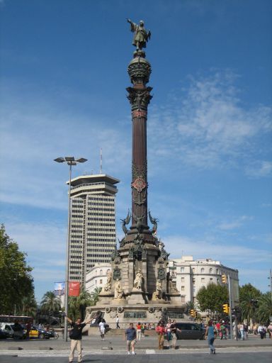 Barcelona, Spanien, Kolumbus Säule am alten Hafen